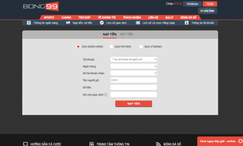 Hướng dẫn cách giao dịch tại bong99